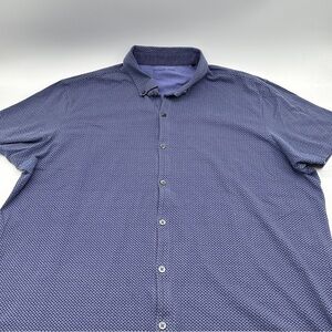 Zachary Prell Stretch Fabric Button Up Shirt Men's L Short Sleeve Blue